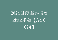 2024国际版抖音tiktok课程【Ad-0024】-51搞钱网