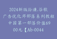 2024新版孙谦.谷歌广告优化师部落系列教程 中国第一部落价值6900元【Ab-0044】-51搞钱网