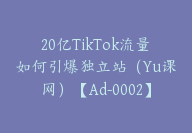 20亿TikTok流量如何引爆独立站（Yu课网）【Ad-0002】-51搞钱网