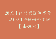 28天小红书突围训练营，从0到1快速涨粉变现【Bb-0026】-51搞钱网