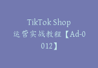 TikTok Shop运营实战教程【Ad-0012】-51搞钱网