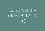 TikTok 下载指南+玩法攻略【Ad-0011】-51搞钱网