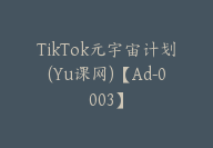 TikTok元宇宙计划(Yu课网)【Ad-0003】-51搞钱网