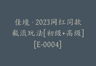 佳境·2023网红同款截流玩法[初级+高级][E-0004]-51搞钱网