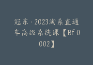 冠东·2023淘系直通车高级系统课【Bf-0002】-51搞钱网