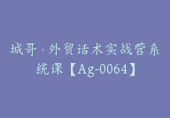 城哥·外贸话术实战营系统课【Ag-0064】-51搞钱网