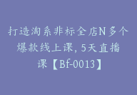 打造淘系非标全店N多个爆款线上课，​5天直播课【Bf-0013】-51搞钱网