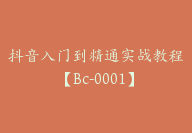 抖音入门到精通实战教程【Bc-0001】-51搞钱网