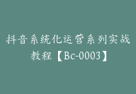 抖音系统化运营系列实战教程【Bc-0003】-51搞钱网