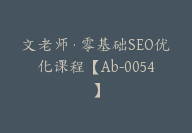 文老师·零基础SEO优化课程【Ab-0054】-51搞钱网