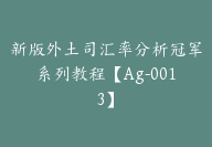 新版外土司汇率分析冠军系列教程【Ag-0013】-51搞钱网