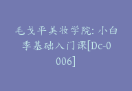 毛戈平美妆学院: 小白季基础入门课[Dc-0006]-51搞钱网