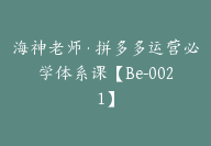 海神老师·拼多多运营必学体系课【Be-0021】-51搞钱网