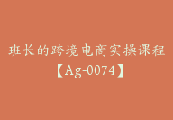 班长的跨境电商实操课程【Ag-0074】-51搞钱网