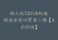 疯人院TikTok短视频掘金特训营第二期【Ad-0018】-51搞钱网