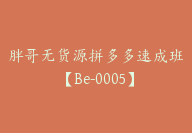 胖哥无货源拼多多速成班【Be-0005】-51搞钱网