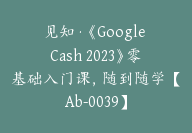 见知·《Google Cash 2023》零基础入门课，随到随学【Ab-0039】-51搞钱网