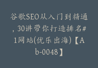 谷歌SEO从入门到精通，30讲带你打造排名#1网站(优乐出海)【Ab-0048】-51搞钱网