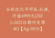 谷歌优化师部落.孙谦,价值4999元(2021+2022往期所有课程)【Ag-0076】-51搞钱网