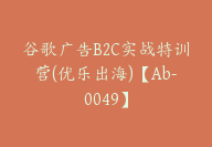 谷歌广告B2C实战特训营(优乐出海)【Ab-0049】-51搞钱网