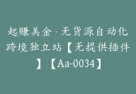 起赚美金·无货源自动化跨境独立站【无提供插件】【Aa-0034】-51搞钱网