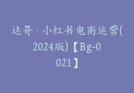 达哥·小红书电商运营(2024版)【Bg-0021】-51搞钱网