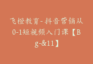 飞橙教育- 抖音营销从0-1短视频入门课【Bg-&11】-51搞钱网