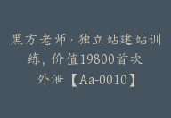 黑方老师·独立站建站训练，价值19800首次外泄【Aa-0010】-51搞钱网