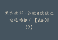 黑方老师·谷歌B端独立站建站推广【Aa-0039】-51搞钱网