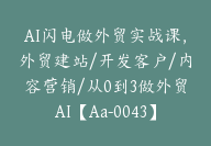 AI闪电做外贸实战课，外贸建站/开发客户/内容营销/从0到3做外贸AI【Aa-0043】-51搞钱网