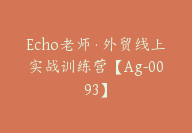 Echo老师·外贸线上实战训练营【Ag-0093】-51搞钱网