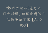 tk+独立站从0基础入门到精通，跨境电商独立站新手必学课【Aa-0050】-51搞钱网