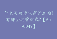 什么是跨境电商独立站?有哪些运营模式?【Aa-0049】-51搞钱网