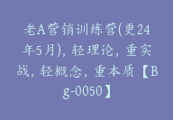 老A营销训练营(更24年5月)，轻理论，重实战，轻概念，重本质【Bg-0050】-51搞钱网