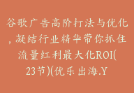 谷歌广告高阶打法与优化，凝结行业精华带你抓住流量红利最大化ROI(23节)(优乐出海.Yuan)【Ab-0056】-51搞钱网