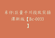 东仔:巨量千川投放实操课新版【Bc-0033】-51搞钱网