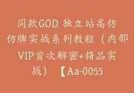 同款GOD 独立站高仿仿牌实战系列教程（内部VIP首次解密+精品实战） 【Aa-0055】-51搞钱网