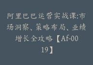 阿里巴巴运营实战课:市场洞察、策略布局、业绩增长全攻略【Af-0019】-51搞钱网