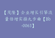 【茂隆】企业增长引擎流量倍增实操九步曲【Bb-0063】-51搞钱网