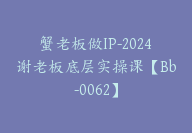 蟹老板做IP-2024谢老板底层实操课【Bb-0062】-51搞钱网